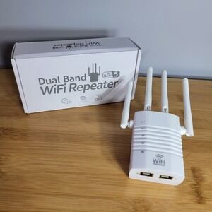 Dual Band WiFi Repeater‎ Extender 1200Mbps 2.4GHz 5GHz 4 External Antennas